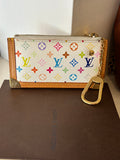 Pre Loved Louis Vuitton Pochette Cles key pouch in multi color monogram canvas