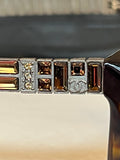 Pre Loved Chanel Tortoiseshell Sunglasses with Bronze Crystals (excellent)
