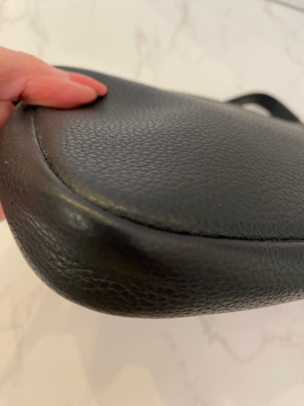 Pre Loved Longchamp Black Leather Pochette (excellent)
