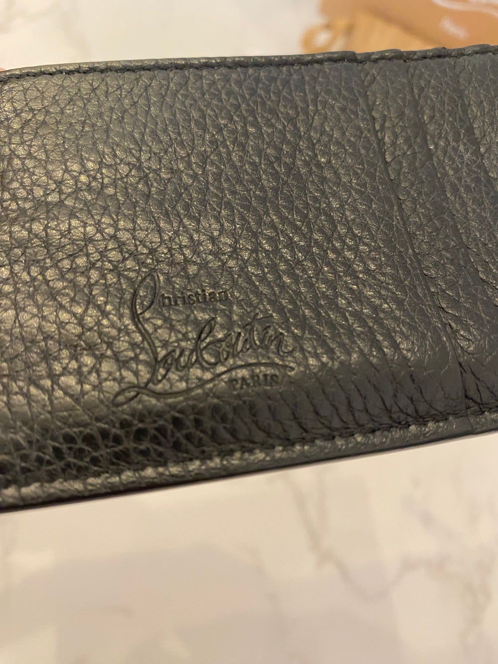 Pre Loved Christian Louboutin Black Spike purse/cardholder (excellent)