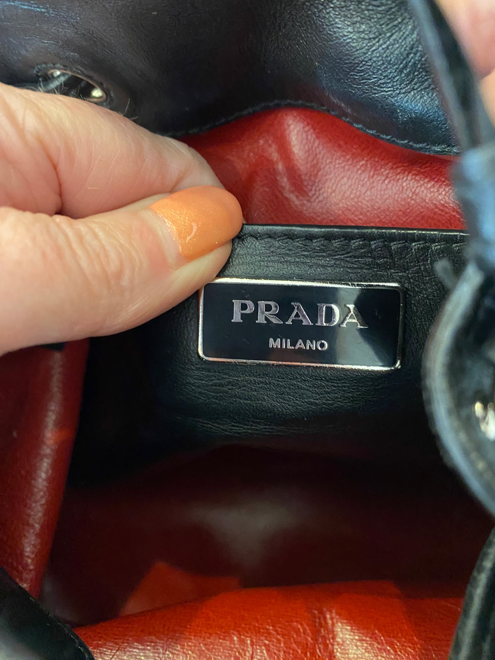 Prada black leather handbag best sale