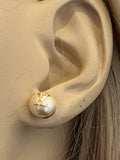 Pre Loved  Louis Vuitton Gold Tone & Faux Pearl Earrings **reserved**
