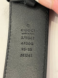 Pre Loved Gucci Black GG Interlocking Buckle Belt 95cm (fits U.K. 12)