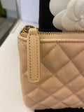 Pre Loved Chanel Peach Caviar Leather O-Case (excellent)