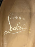 Pre Loved Christian Louboutin 130 Black Patent Peeptoe Mary-Jane Heels Size UK 5.5
