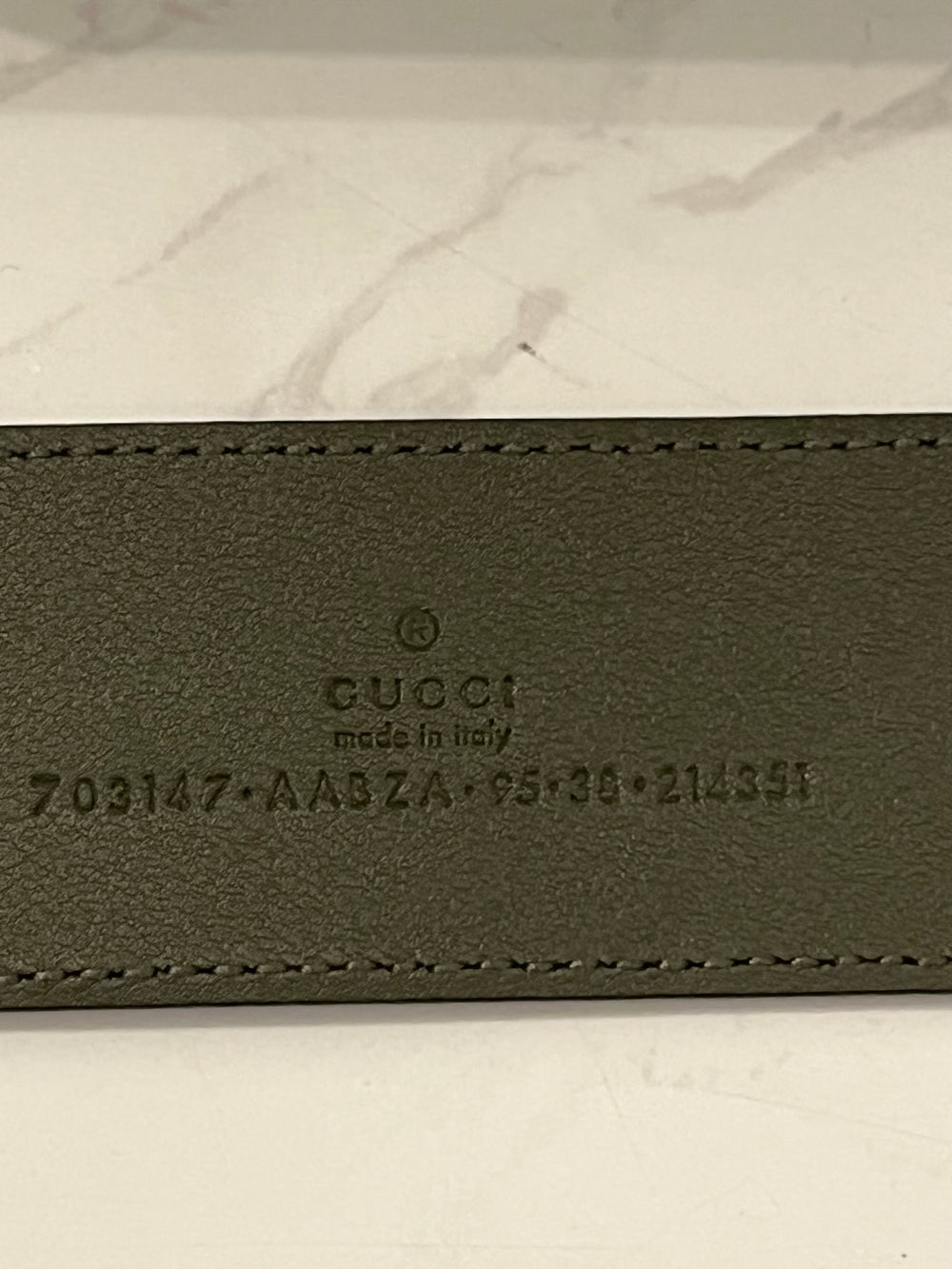 Pre Loved Gucci Olive Green GG Interlocking Buckle Belt 95cm (New) **reserved**