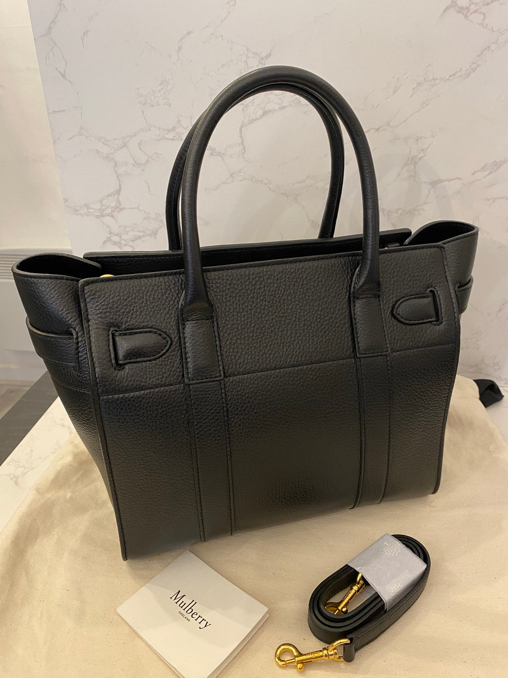 Pre Loved Mulberry Small Zipped Bayswater in Black  (as new)