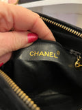 Chanel Vintage Quilted Suede Crossbody Bag in Black