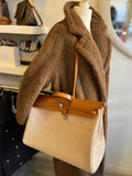 Hermes Herbag Satchel Cabin Size 50 in Beige Canvas and Tan Leather