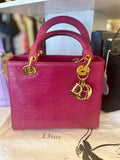 Pre Loved Christian Dior Diorissimo Tote Bag in deep cerise pink