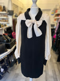 Pre Loved Chanel Black & Cream Ribbon Dress 2009 Collection (New) FR40 UK12