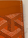 Pre Loved Goyard Saint-Sulpice Card Wallet in Orange - excellent