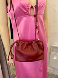 Pre loved Strathberry Charlotte drawstring handbag in burgundy leather