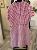 Pre Loved Maje Pink Dog Tooth Check Dress uk10 (new)
