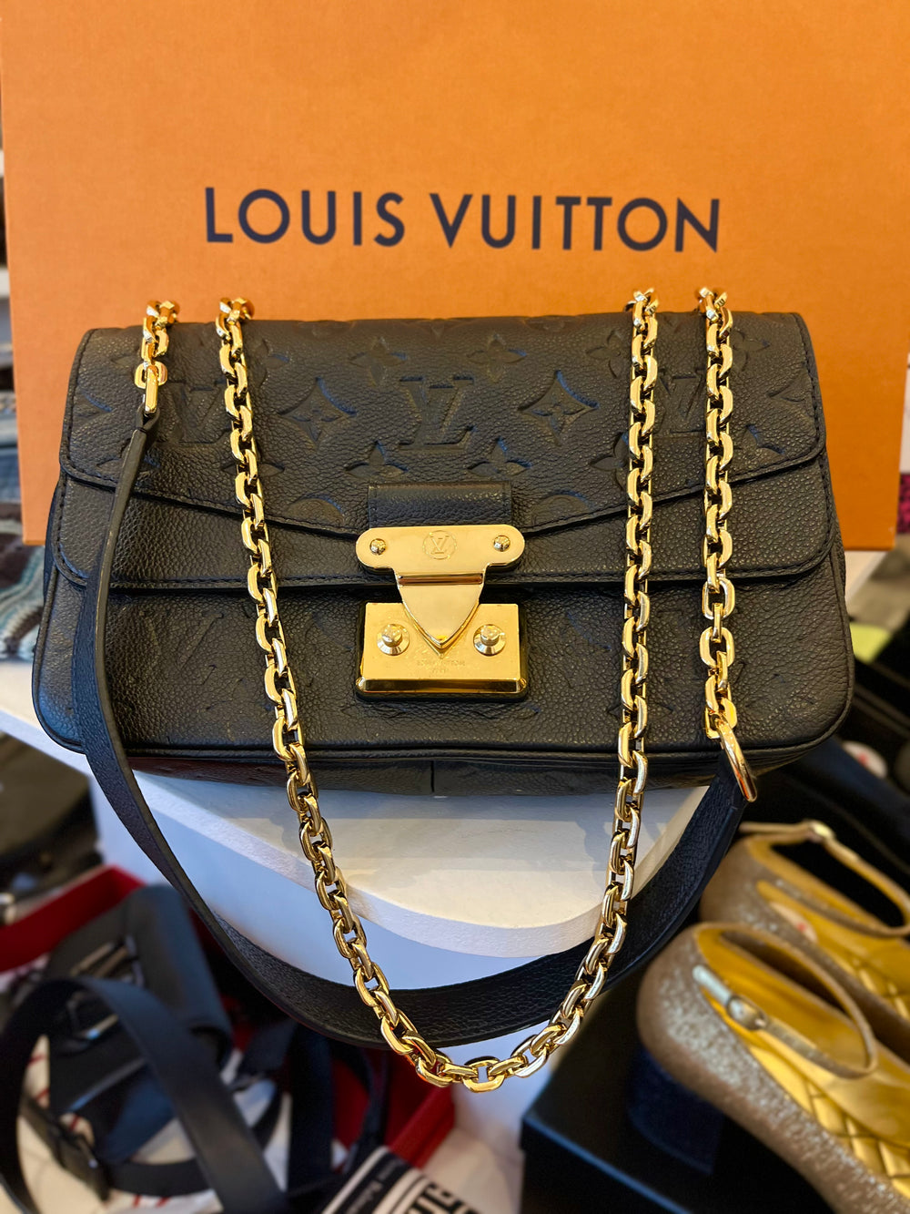 Pre Loved Louis Vuitton Marceau Bag in Black Empreinte Leather