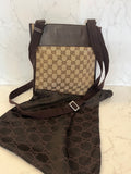 Pre Loved Vintage Gucci Brown Monogram Canvas Messenger Bag