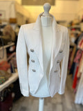 Pre Loved Balmain Double Breasted Cream Blazer size 34 fits UK 6