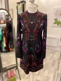 Pre Loved Alexander McQueen Feather Print Wool Dress uk12 (new)