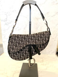 Pre Loved Christian Dior Black Oblique Saddle Bag - Vintage