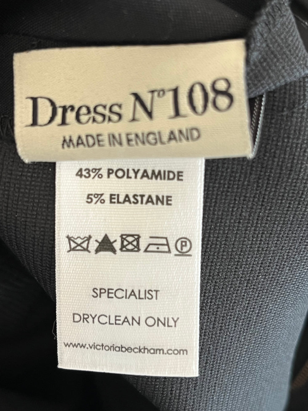 Pre Loved Victoria Beckham Black Bodycon Dress size uk 8