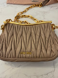 Pre Loved Miu Miu Matalasse Leather Shoulder Bag in Cammeo