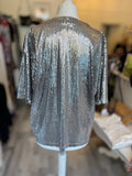 Pre Loved Red Valentino Silver Sequin Top