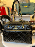 Chanel De Metiers d’Art Large Travel Bag in Black Glossy Quilted Patent Leather 2025 (New)