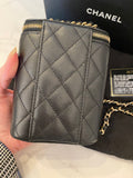 Pre Loved Chanel Mini Vanity Case in Black Cavier Leather - Excellent