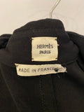 Pre Loved Hermes Black Shirt Dress with White Stitch Detail size 36 uk8 (excellent)