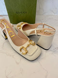 Pre Loved Gucci Cream Horsebit Sandals UK 5 - NEW