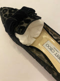 Pre Loved Jimmy Choo Black Devore Velvet Flats uk3 (new)