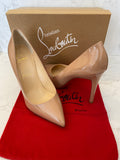 Pre Loved Christian Louboutin Pigalle 100 Nude Patent Heels Size UK 6  (new)