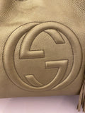 Pre Loved Gucci Soho Chain Shoulder Bag in Metallic Champagne Leather (excellent)