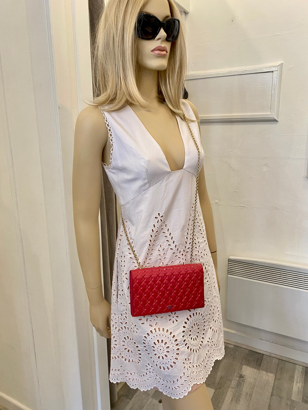 Pre Loved Fendi Patent Magenta Wallet on Chain (as new)