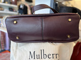 Pre Loved Mulberry Leighton Top Handle in Dark Burgundy Grained Leather (excellent)