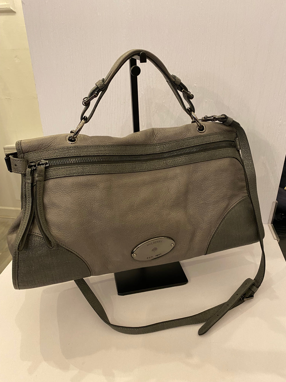 Pre Loved Mulberry Taylor Bag in Grey