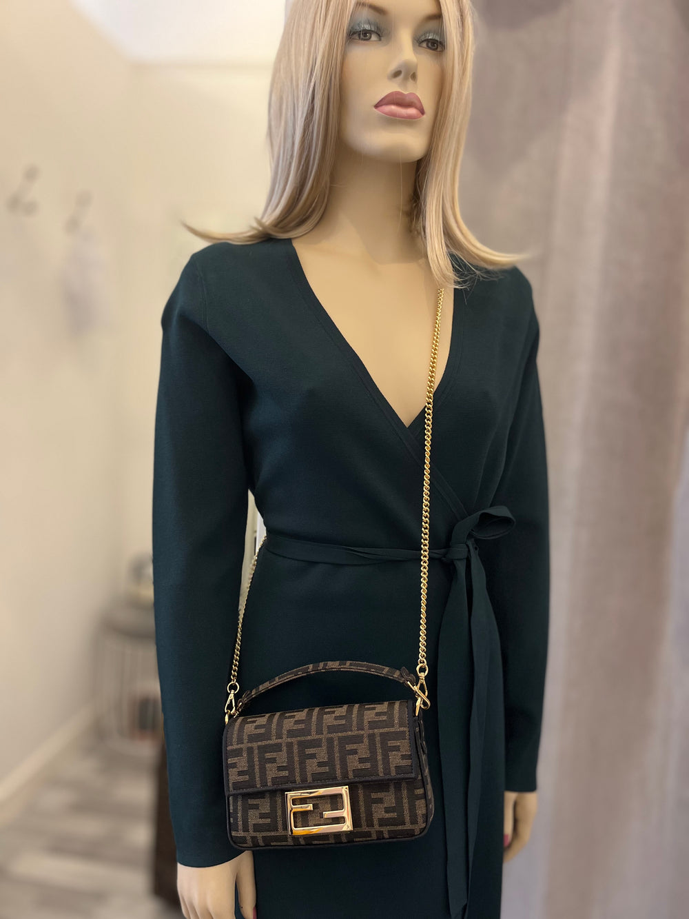 Pre Loved Fendi Mini Baguette Fabric Bag (new)