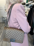 Chanel Medium Boy Bag in Dark Gold Metallic