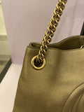 Pre Loved Gucci Soho Chain Shoulder Bag in Metallic Champagne Leather (excellent)