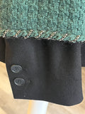 Pre Loved Chanel Green Tweed & Black Double Layer Jacket size FR42Fit (fits uk12)