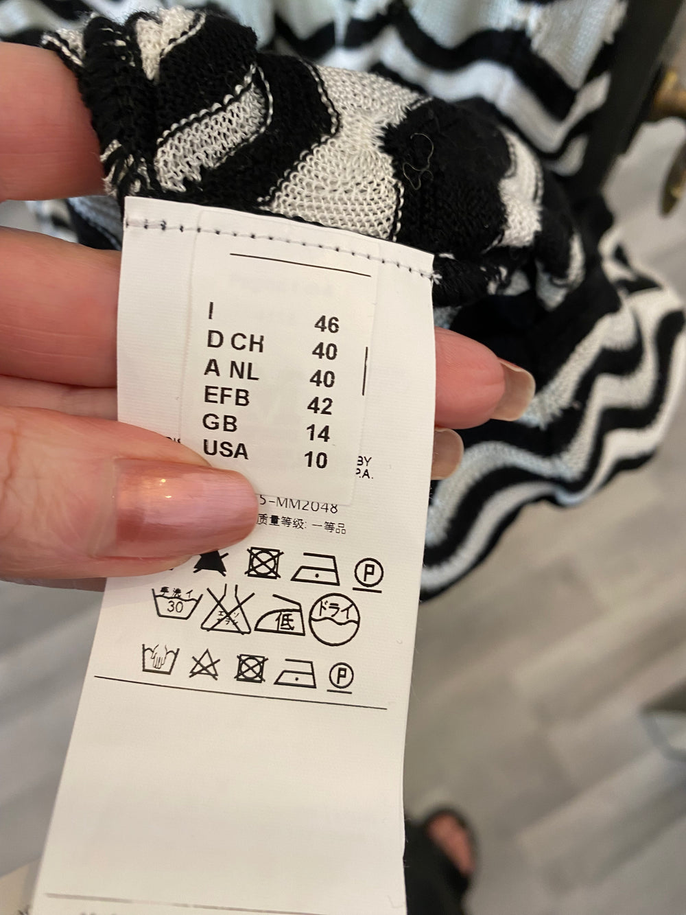 Pre Loved Missoni Chevron Black & White Strap Cotton Knit Dress IT 46 (fits uk10) NEW