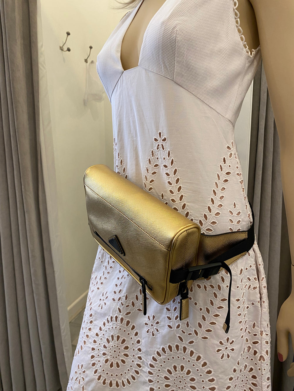 Pre Loved  Prada Gold Saffiano Belt Bag (as new)