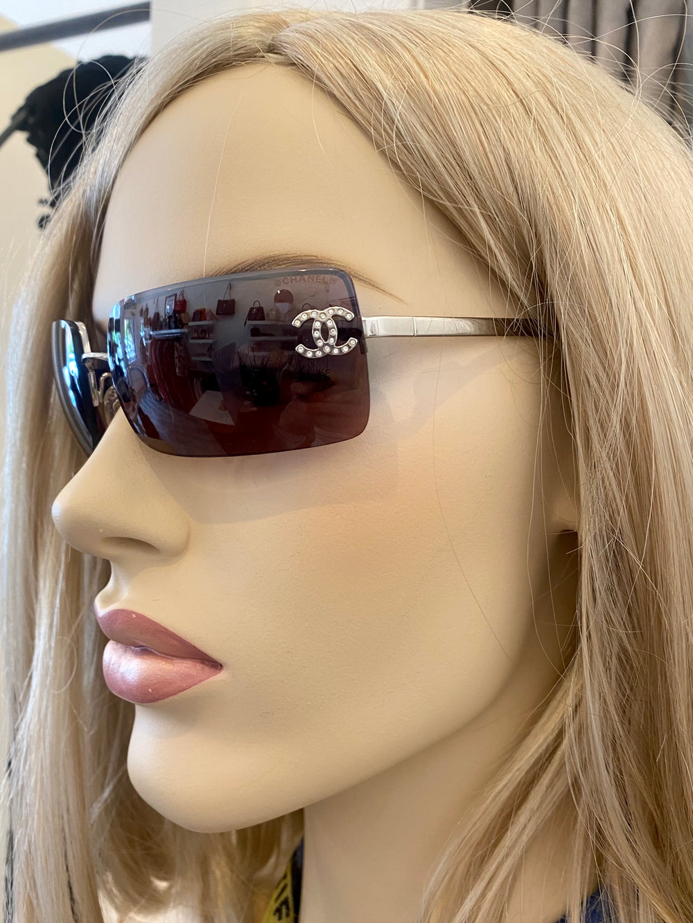 Pre Loved Chanel Vintage Rimless Diamante Sunglasses