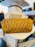Pre Loved Miu Miu Matelasse Gold Wristlet Clutch Bag