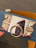 Hermes Collier de Chien Belt in Teal Epsom Leather 85cm /UK 10