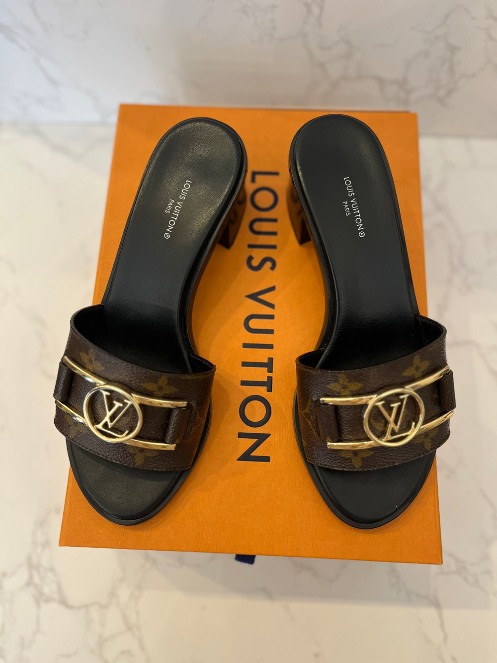 Pre Loved Louis Vuitton Monogram Lock It Mules UK 4