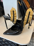 Saint Laurent Edie black heels UK 6.5