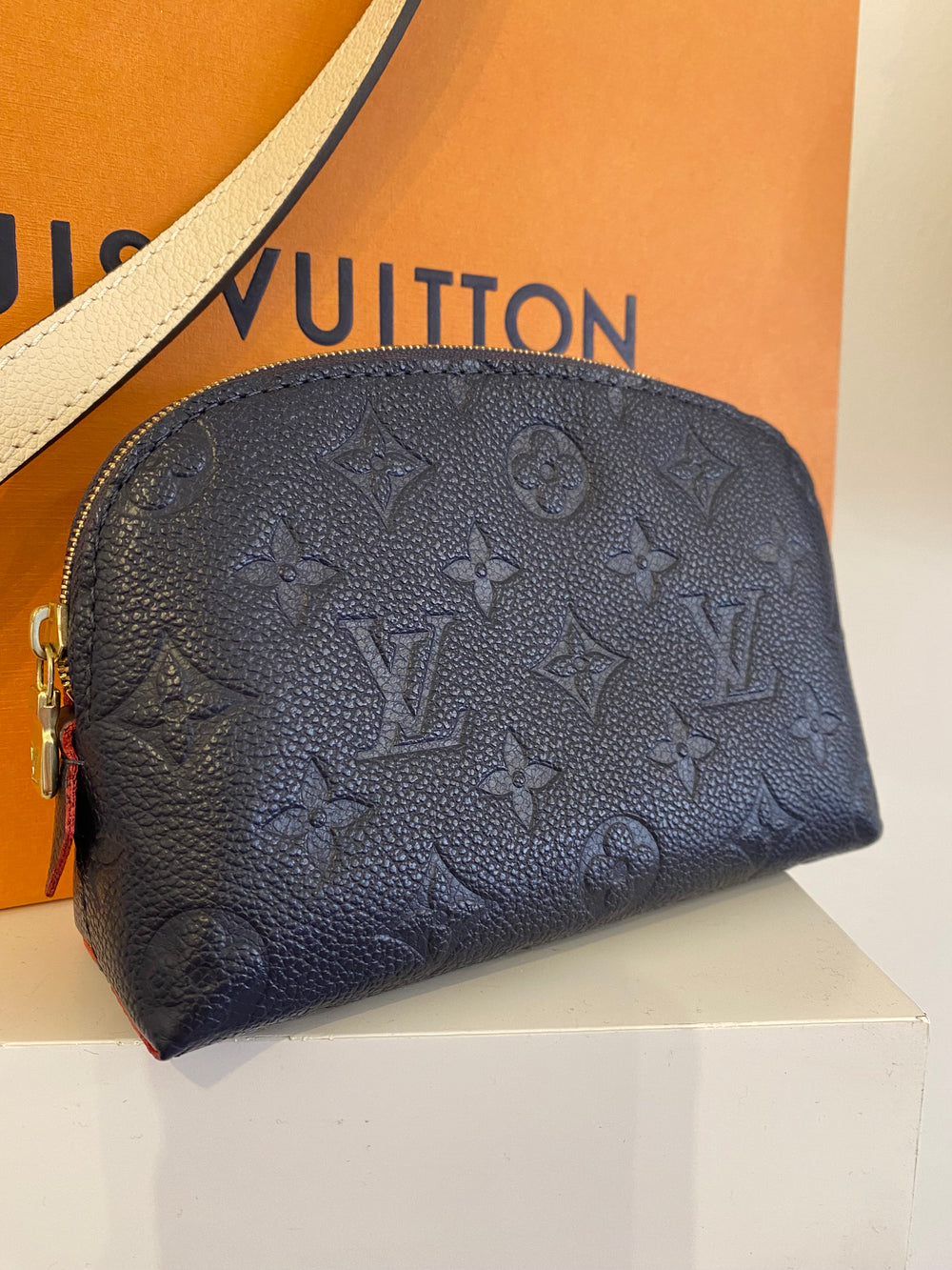 Pre Loved Louis Vuitton Cosmetic Pouch Empreinte Blue