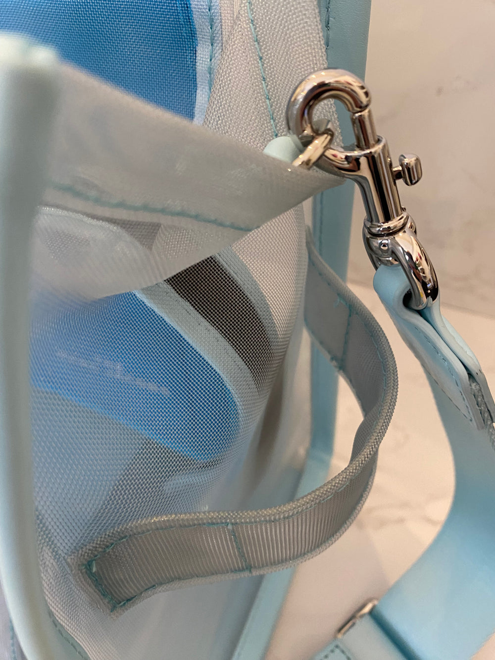 Pre Loved Marc Jacobs The Tote Bag Mesh Aqua Blue