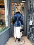 Altuzarra Teal Silk Quilted Pearl Jacket IT40 fits UK8-10
